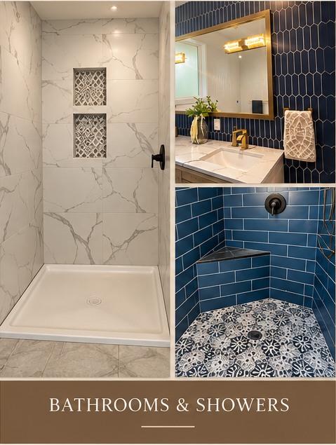 Bathroom tile and shower gallery collage