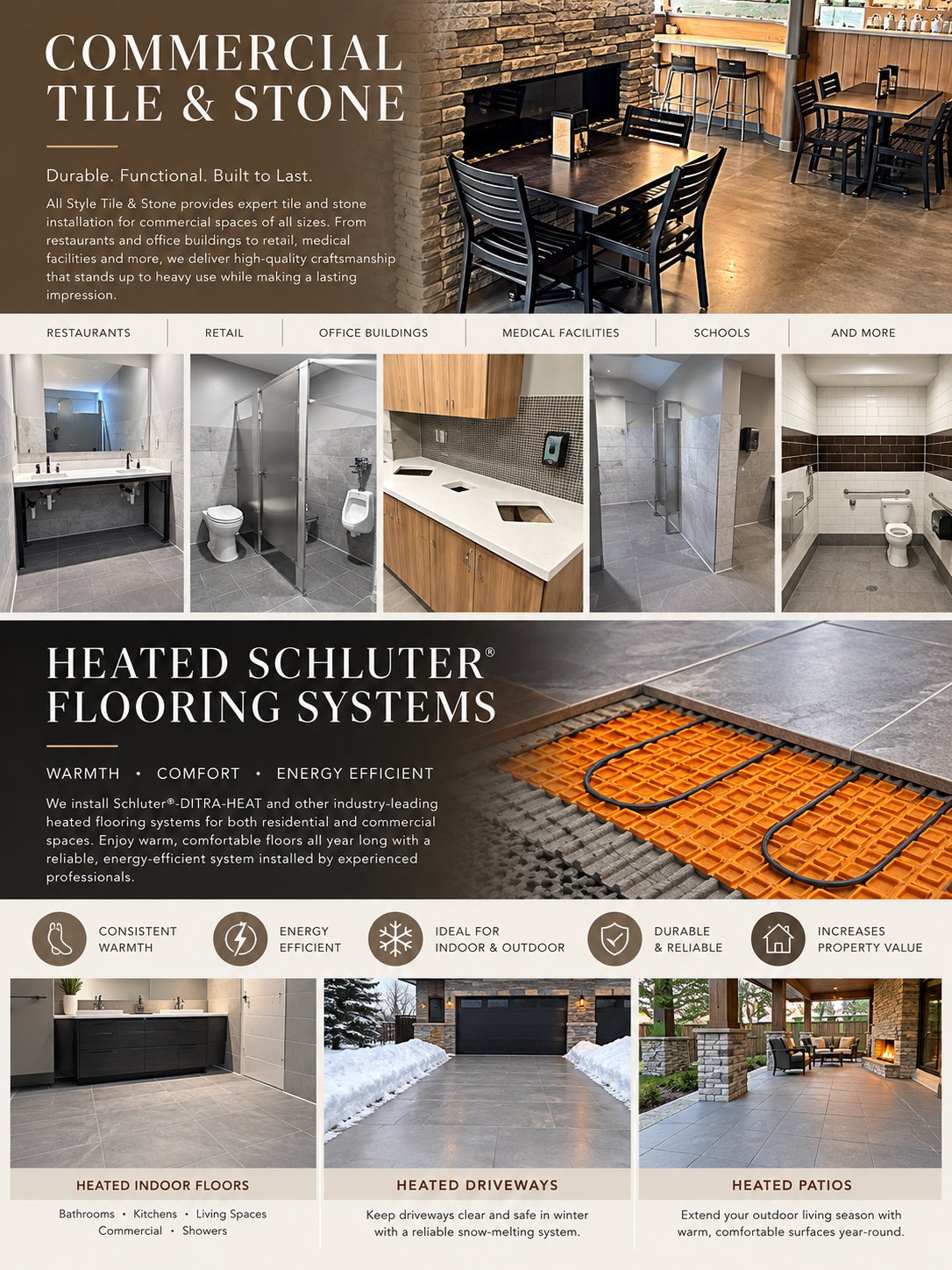 Commercial tile and heated flooring design overview
